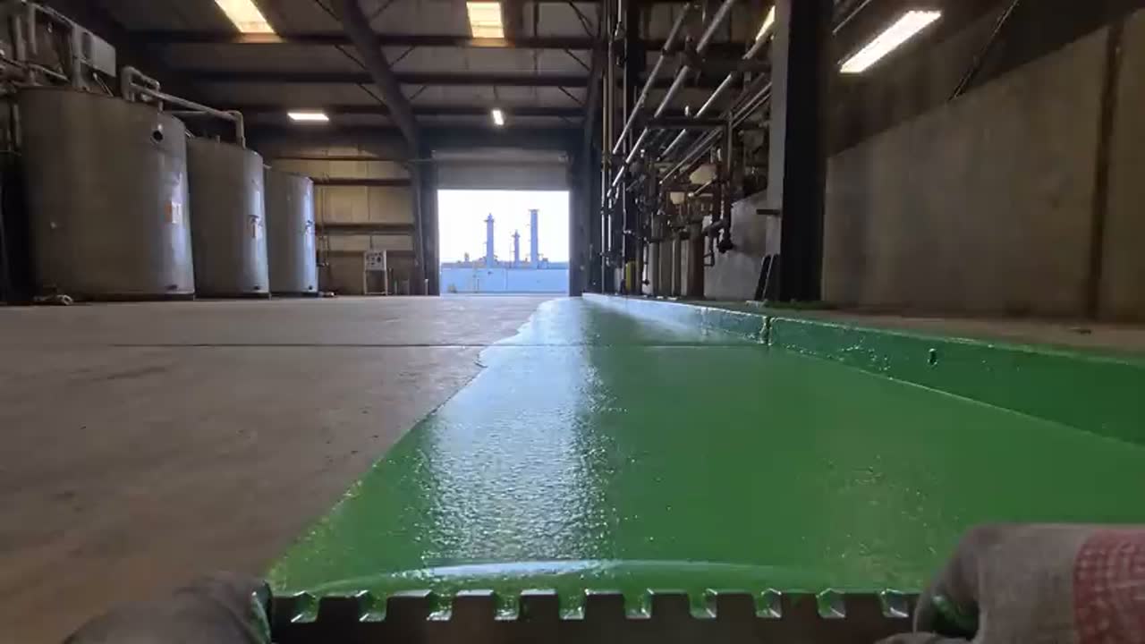 A freshly coated industrial floor